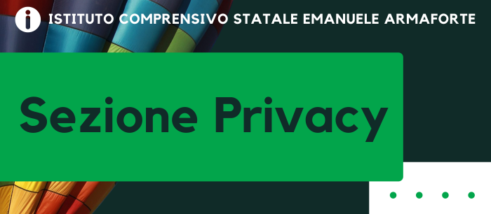 Banner sezione privacy dell'Istituto